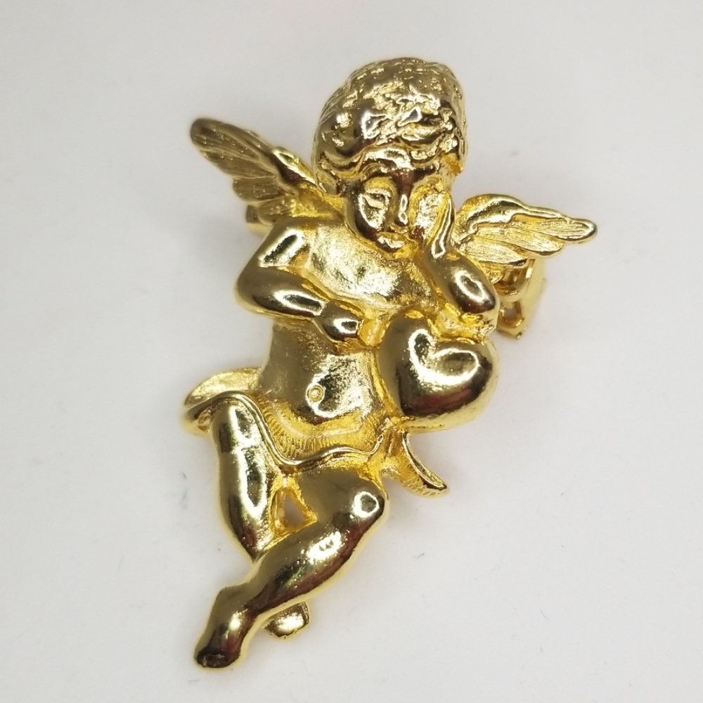 💋 Vintage Gold Cherub Pin Victorian Valentine